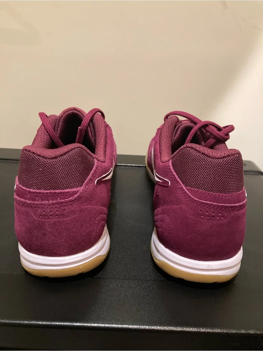 Nike Men’s Burgundy Suede Trainer with White Swoosh